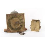 The Henry & Tricia Byrom Collection - a 30-hour posted frame longcase clock movement, circa 1750,