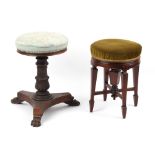 The Henry & Tricia Byrom Collection - two 19th century adjustable piano stools (2).