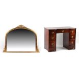 Property of a lady - a Victorian style gilt framed overmantel mirror, 41.5 by 55.5ins. (105.4 by