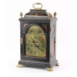 The Henry & Tricia Byrom Collection - an ebonised & marquetry inlaid table clock, circa 1750, the