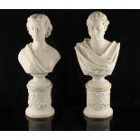 Property of a gentleman - a pair of Victorian Copeland parian busts of Edward Prince of Wales and