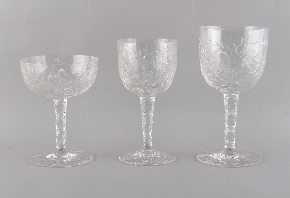 Property of a lady - a good suite of eighteen Stourbridge intaglio engraved 'rock crystal' glass - Image 2 of 2