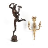 Property of a deceased estate - a late 19th century patinated bronze figure of Mercury, after the