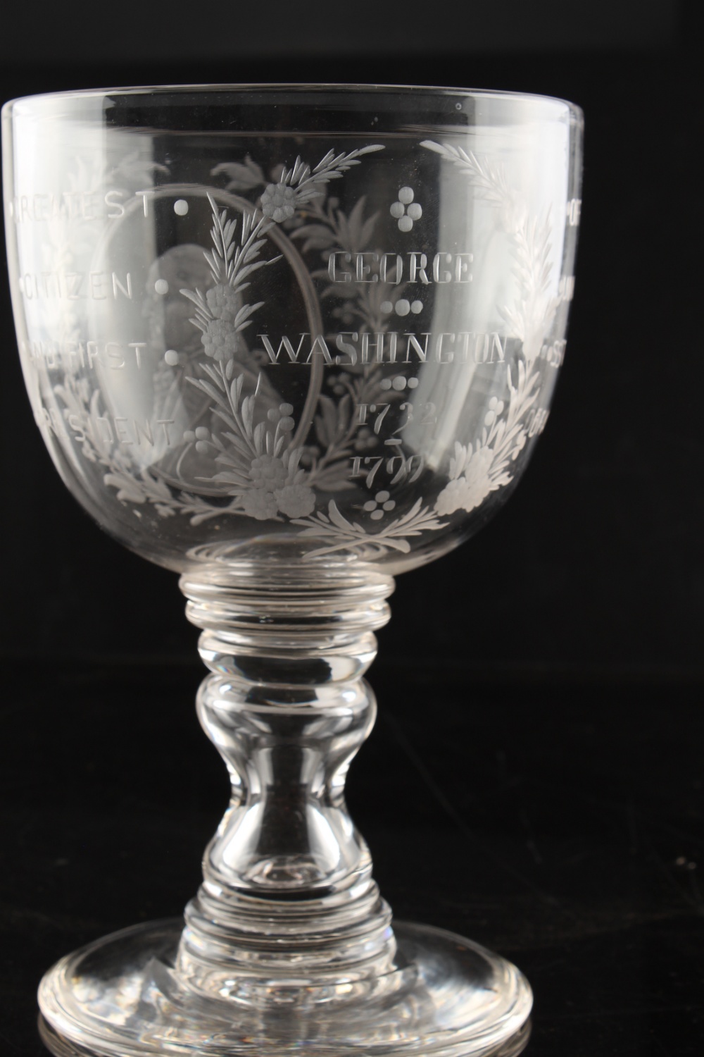 Property of a gentleman - American interest - a large 19th century engraved glass commemorative - Image 3 of 6