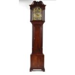 Property of a gentleman - a George III mahogany longcase clock, the 12-inch arched brass dial with