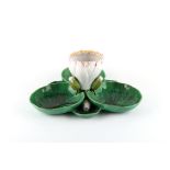 Property of a lady - a Victorian Mintons majolica waterlily trefoil dish, date mark for 1877,