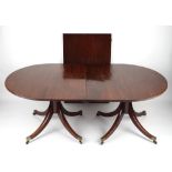 Property of a gentleman - an early 19th century George IV mahogany twin pillar 'D'-end dining