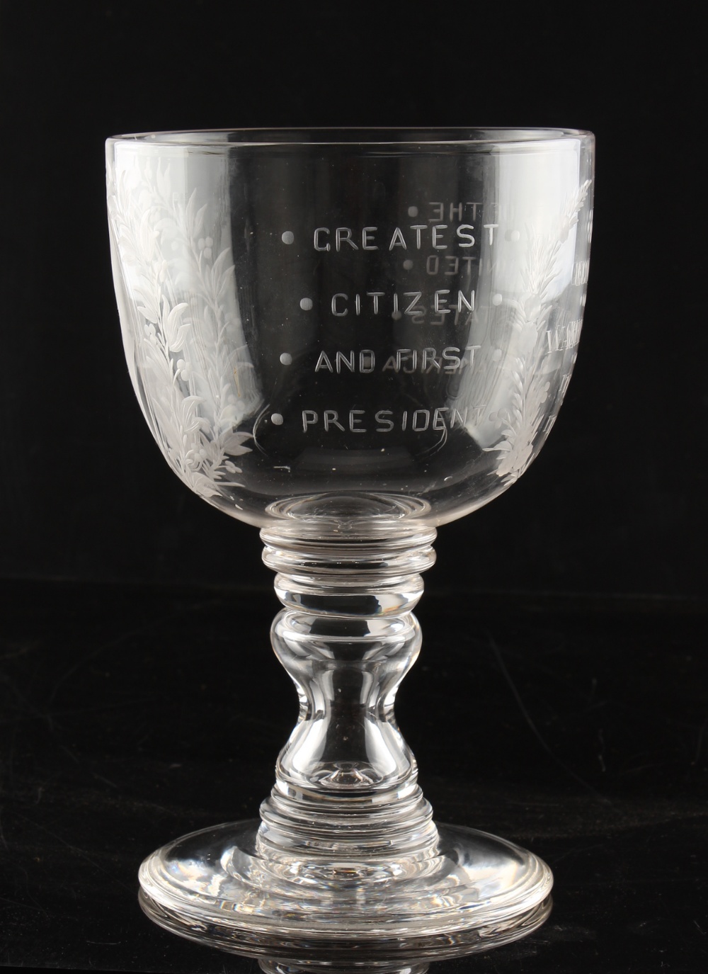 Property of a gentleman - American interest - a large 19th century engraved glass commemorative - Image 2 of 6