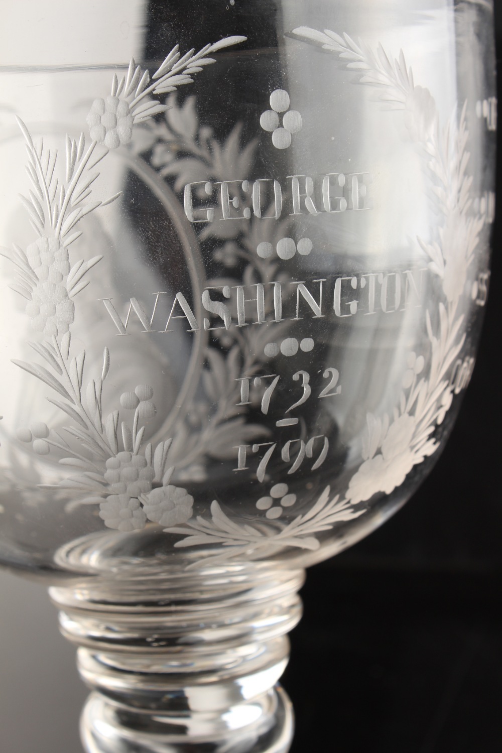 Property of a gentleman - American interest - a large 19th century engraved glass commemorative - Image 6 of 6