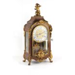 Property of a lady - a good late 19th century French gilt metal mounted Boulle style mantel clock,