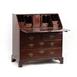 Property of a gentleman - an 18th century George III mahogany fall-front bureau, one loper