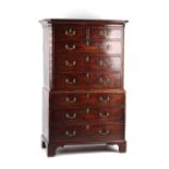 The Henry & Tricia Byrom Collection - a George III mahogany chest-on-chest or tallboy, in the manner