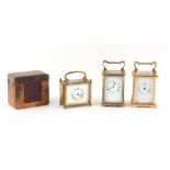 The Henry & Tricia Byrom Collection - a late 19th century brass sided carriage clock timepiece, 3.