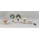 Property of a lady - a group of five assorted porcelain items, 18th & 19th century, including a pair