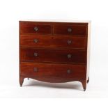 Property of a deceased estate - an early 19th century George IV mahogany chest of two short &