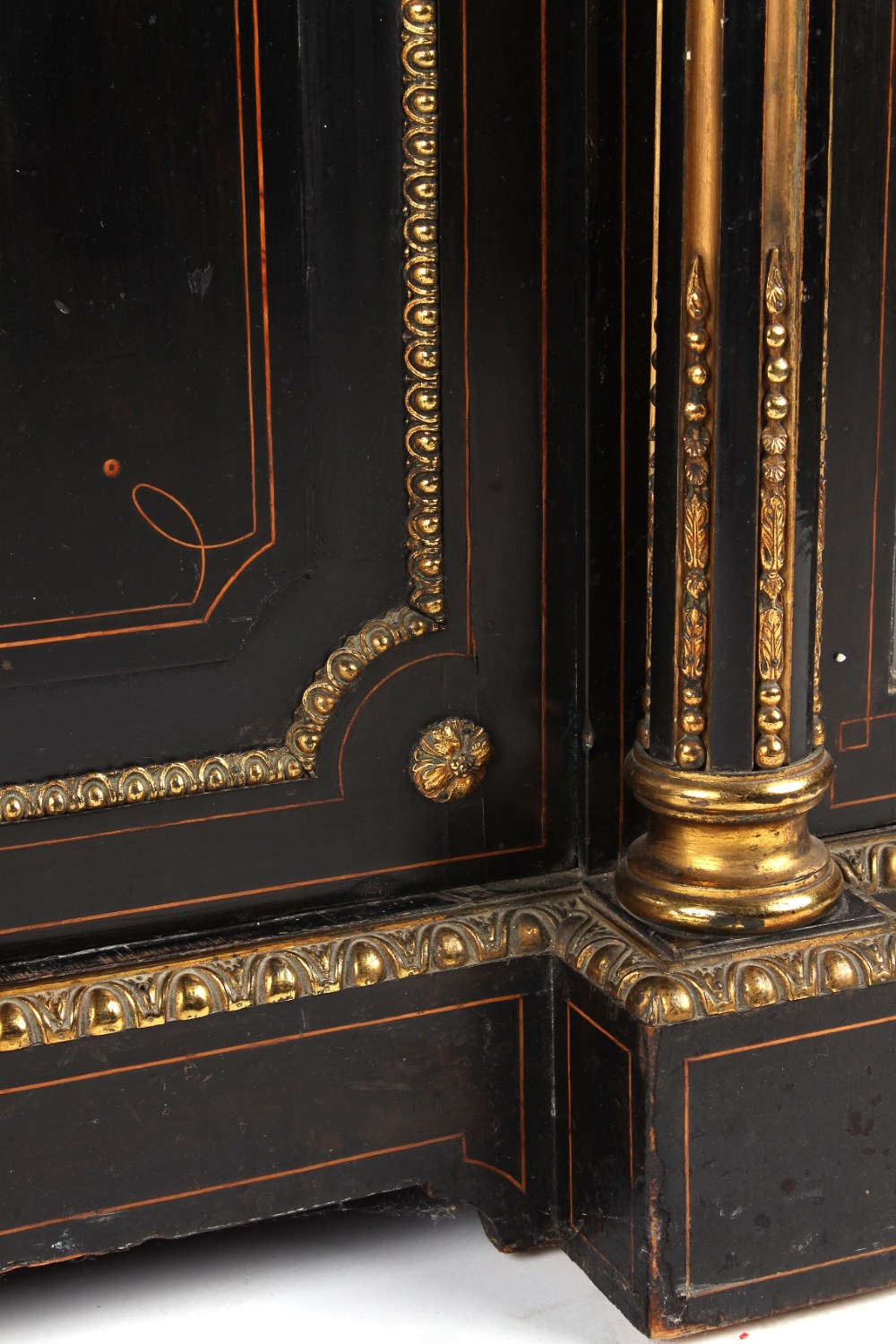 Property of a lady - a good quality Victorian ormolu mounted ebonised & marquetry inlaid credenza, - Image 4 of 5