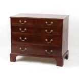Property of a gentleman - a George III mahogany chest of two short & three long graduated drawers,