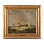 Property of a gentleman - attributed to Thomas Luny (1759-1837) - SHIPS IN A SWELL - oil on panel,