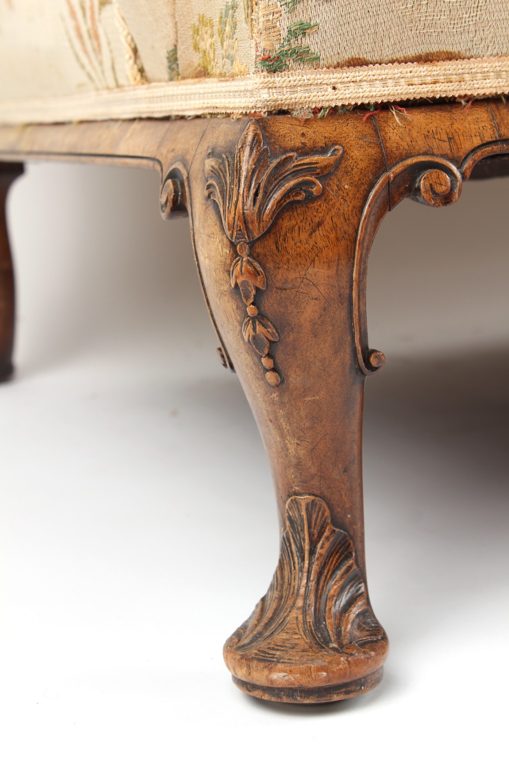 Property of a gentleman - an early 20th century carved walnut & floral upholstered sofa, in the - Image 2 of 4