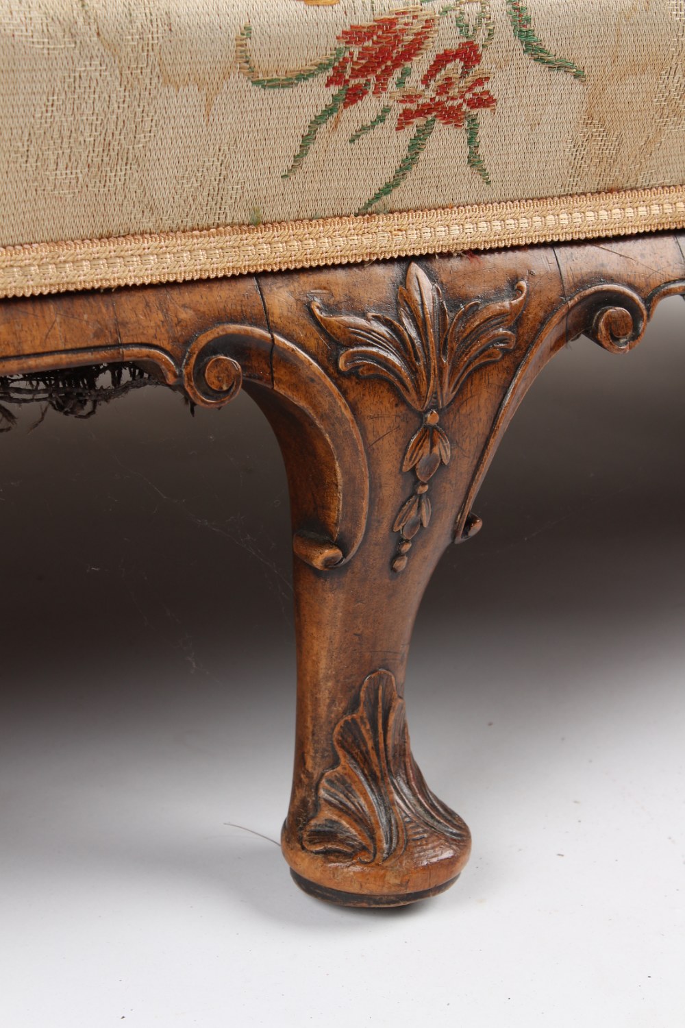 Property of a gentleman - an early 20th century carved walnut & floral upholstered sofa, in the - Image 3 of 4