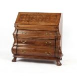 Property of a lady - a 19th century Dutch Colonial solid padouk fall-front bureau, with fitted