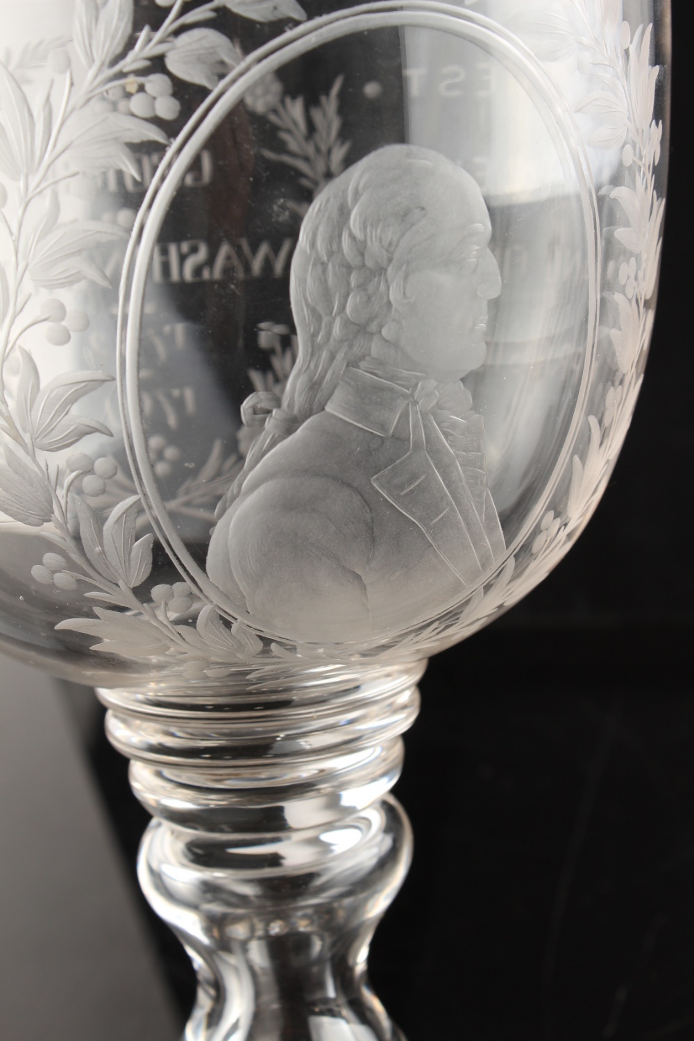 Property of a gentleman - American interest - a large 19th century engraved glass commemorative - Image 5 of 6