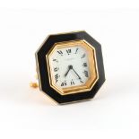 The Henry & Tricia Byrom Collection - a Cartier, Paris black octagonal cased easel backed travel