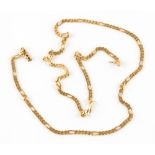Property of a deceased estate - an 18ct yellow gold flat curb link chain necklace, 30.1ins. (76.