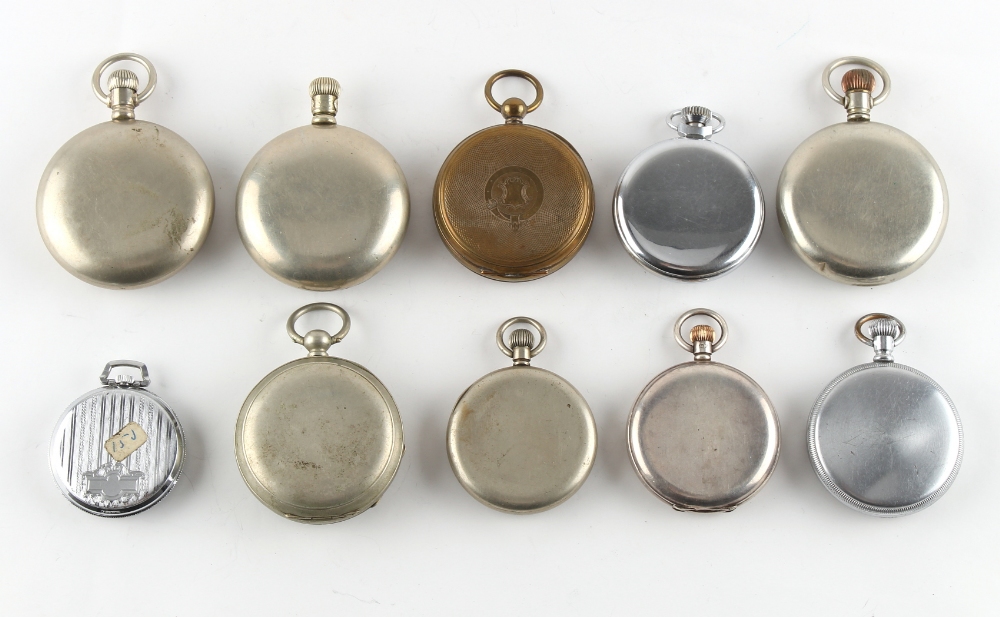 The Henry & Tricia Byrom Collection - ten assorted pocket watches (not silver or gold cased) (10). - Bild 2 aus 2