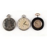 The Henry & Tricia Byrom Collection - three keyless wind pocket watches including Cyma Chronometre