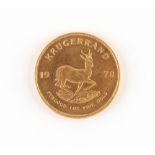 Property of a lady - gold coin - a 1978 South Africa gold krugerrand.