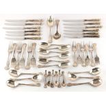 Property of a deceased estate - a modern silver king's pattern cutlery set, complete for six place