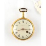 The Henry & Tricia Byrom Collection - a George III gilt brass cased pocket watch, the dial signed '