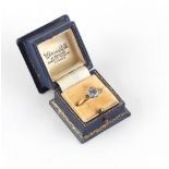 Property of a lady - an early 20th century 18ct yellow gold pale blue sapphire ring, the oval