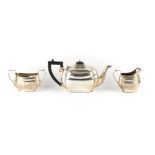 Property of a deceased estate - a silver three piece tea set, all three S. Blanckensee & Son, the