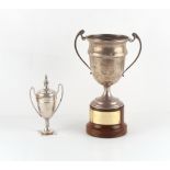 Property of a lady - two silver trophy cups, one with engraved inscription 'MYLOR ANNUAL REGATTA