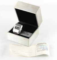 Property of a gentleman - an early 1970's Avia SGT LCD quartz wristwatch, in original box with