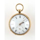 The Henry & Tricia Byrom Collection - a heavy 19th century gilt cased open faced pocket watch, the