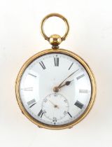 The Henry & Tricia Byrom Collection - a heavy 19th century gilt cased open faced pocket watch, the