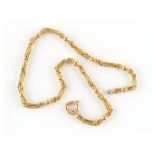 Property of a deceased estate - an 18ct yellow gold fancy link chain necklace, 23.6ins. (60cms.)