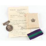 Property of a lady - a General Service Medal (GSM), EII, with Cyprus clasp, to 22819795 Corporal L.