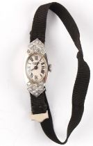 Property of a lady - a lady's 1920's diamond set cocktail watch, the dial inscribed 'J.W. BENSON /