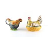 Property of a deceased estate - an early 20th century Rooster teapot; together with a hen tureen (