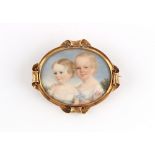 Property of a lady - English school, early 19th century - TWO CHILDREN - portrait miniature on ivory