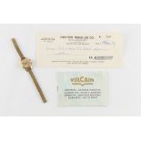 Property of a deceased estate - a lady's Vulcain Cricket Gold Voice gold plated cased wristwatch