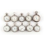 The Henry & Tricia Byrom Collection - ten silver cased pocket watches (10).