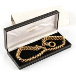 Property of a deceased estate - a heavy 18ct yellow gold curb link chain necklace, approximately