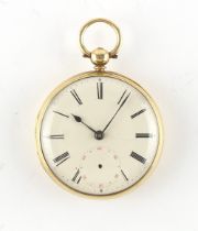 The Henry & Tricia Byrom Collection - a Victorian silver gilt open faced pocket watch, the fusee