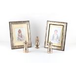 Property of a gentleman - two similar modern silver photograph frames, one strut missing, 10ins. (