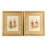 Property of a lady - Orlando Norie (1832-1901) - ENGLISH REGIMENTAL OFFICERS IN RED TUNICS - a pair,